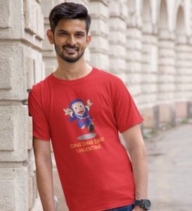Valentine Ninja: Printed (Red) T-Shirt For Singles

