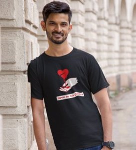 No Love No Pain: Sublimation Printed (black) T-Shirt For Singles