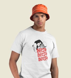 Love Is Insane : Printed (white) T-Shirt For Singles
