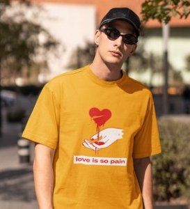 No Love No Pain: Sublimation Printed (yellow) T-Shirt For Singles