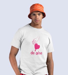 Te Amo: Sublimation Printed (white) T-Shirt For Singles

