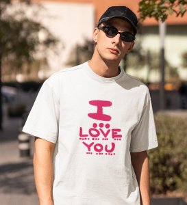 I Love You: Sublimation Printed (white) T-Shirt For Singles
