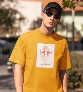 Love is Infinite : Printed (yellow) T-Shirt For Singles