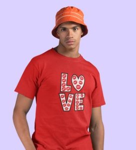 Pure Love: Amazingly Printed (Red) T-Shirt For Singles
