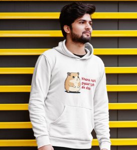 Little Hamster Wants Love: Amazing Printed (white) Hoodies For Singles
