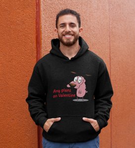 Any Plans On Valentine: Printed (black) Hoodies For Singles