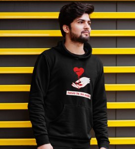 No Love No Pain: Sublimation Printed (black) Hoodies For Singles