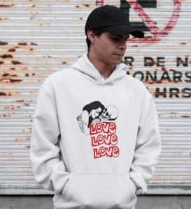 Love Is Insane : Printed (white) Hoodies For Singles