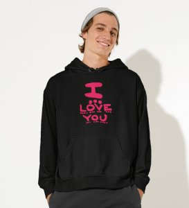 I Love You: Sublimation Printed (black) Hoodies For Singles