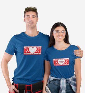Mr No Reaction/ Mrs Kalesh Queen Printed Couple (blue) T-shirts