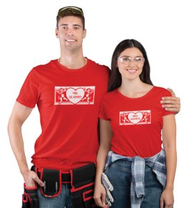 Mr Aladdin/Mrs Jasmine Printed Couple (Red) T-shirts
