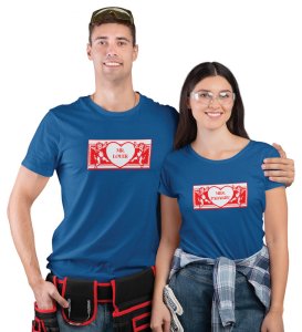 Mr Lover/Mrs Padhaku Printed Couple (blue) T-shirts