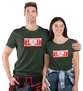 Mr Lover/Mrs Padhaku Printed Couple (green) T-shirts