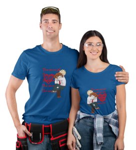 I Love You Man/I Love You My Girl Printed Couple (blue) T-shirts
