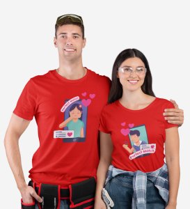 We Are A Perfect Match Couple Print (Red) T-shirts