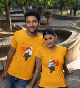 I Love You Man/I Love You My Girl Printed Couple (Yellow) T-shirts