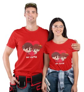 My Cute Lover Printed Couple (Red) T-shirts