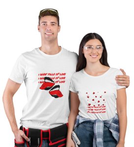 My Pills Of Love Cute Printed (White) T-shirts For Couples