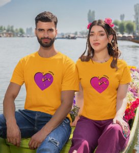 HeartBreaks Printed (Yellow) T-shirts For Couple