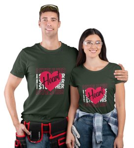 We Stole Each Other's Heart Printed Couple (green) T-shirts