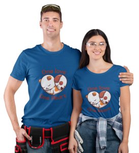 One Love One Heart Printed Couple (blue) T-shirts