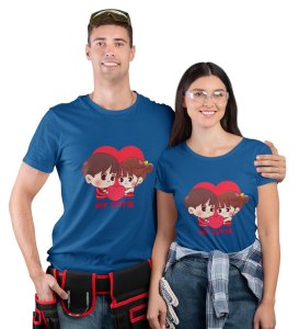 My Cute Lover Printed Couple (blue) T-shirts