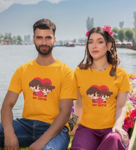 My Cute Lover Printed Couple (Yellow) T-shirts