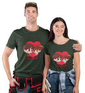 My Cute Lover Printed Couple (green) T-shirts