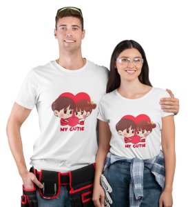 My Cute Lover Printed Couple (White) T-shirts