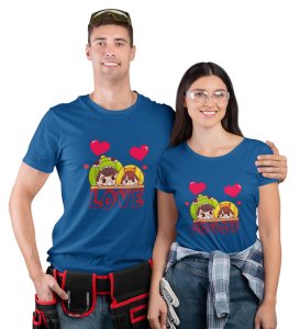My Crush Is My Love Cutest Printed (blue) T-shirts For Couples