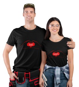 Mr/Mrs Printed Couple (Black) T-shirts