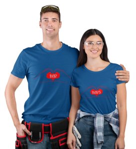 Mr/Mrs Printed Couple (blue) T-shirts