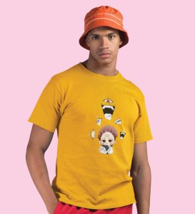 Sarcastic Itadori Cotton Yellow Printed Tshirt For Mens and Boys