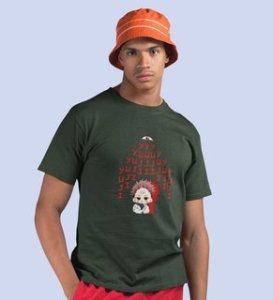 Evil Eye Itadori Cotton Green Printed Tshirt For Mens and Boys