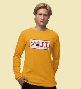 Yuji Itadori Printed Cotton Yellow Full Sleeves Tshirt For Mens and Boys