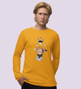 Pissed Itadori Cotton Yellow Full Sleeves Tshirt For Mens and Boys