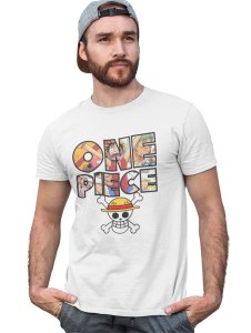 One Piece - White printed cotton t-shirt - Comfortable and Stylish Tshirt