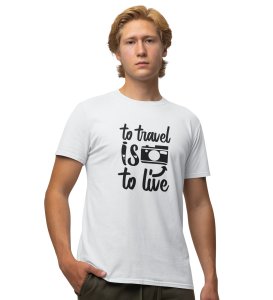 To travel is to live Printed t-shirts - Clothes for travelers and riders -for mens - suitable for all kinds of Adventurous journey- best gifting item for friends and family.