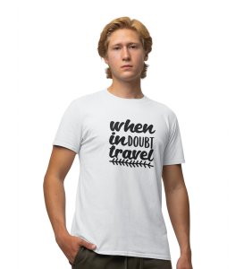 JD.TRENDS In Doubt? White Round Neck Cotton Half Sleeved Men's T-Shirt with Printed Graphics