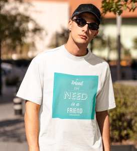Friend Indeed White Round Neck Cotton Half Sleeved Men's T-Shirt with Printed Graphics