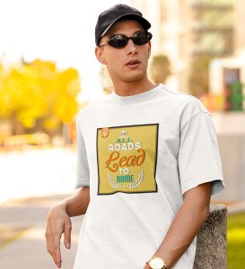 Lead To Home White Round Neck Cotton Half Sleeved Men's T-Shirt with Printed Graphics