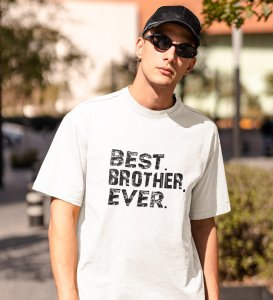 Finest Brother White Round Neck Cotton Half Sleeved Men's T-Shirt with Printed Graphics