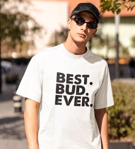 Finest Bud Ever White Round Neck Cotton Half Sleeved Men's T-Shirt with Printed Graphics